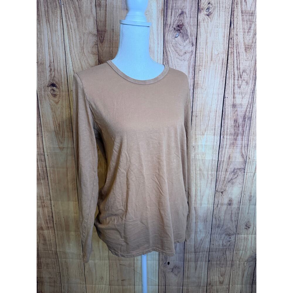 Aerie Basic Long Sleeve Tshirt Top Mocha Brown Women's Size L